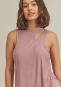 Women's Workout Tank | Accent Shoulder Mauve Tank