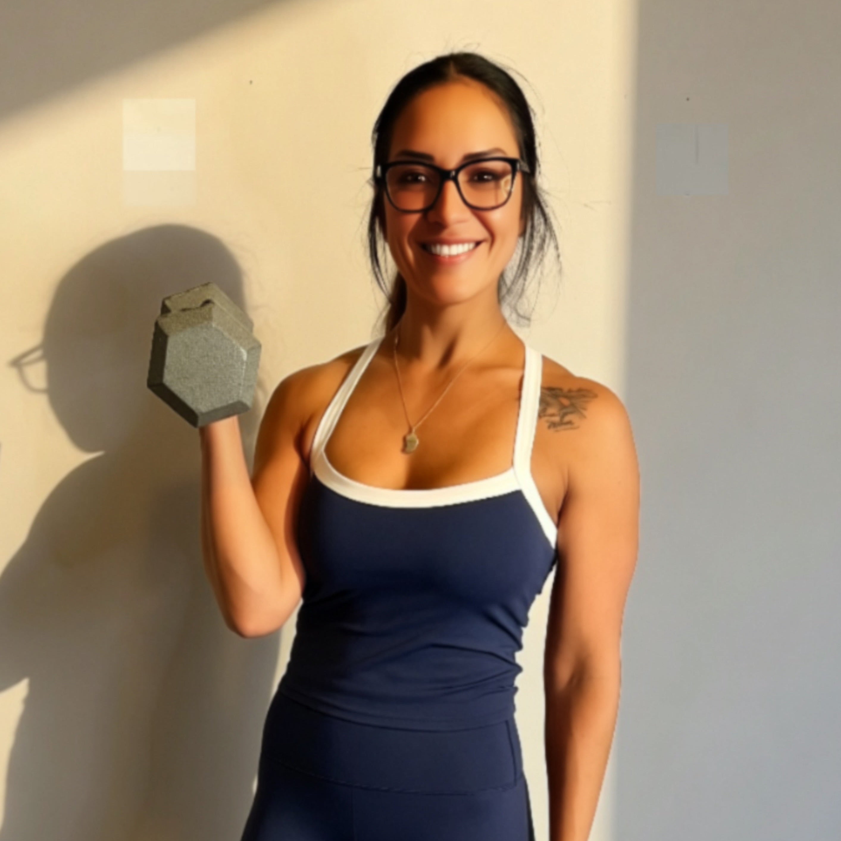 No Ma’am | Navy Color Block Fitted Tank Top
