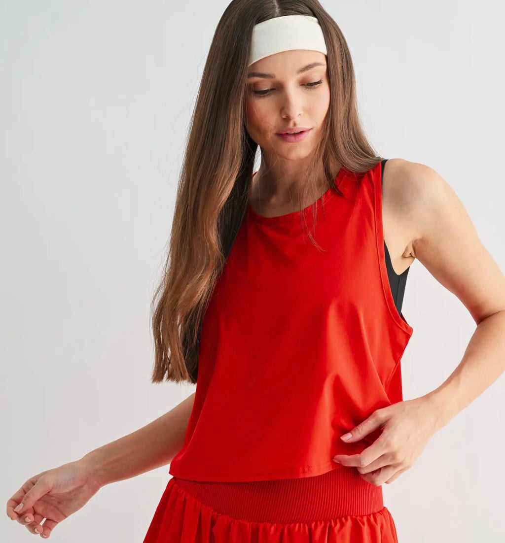 Women's Workout Cropped Tank | MonoB Snapflair Cropped Tank