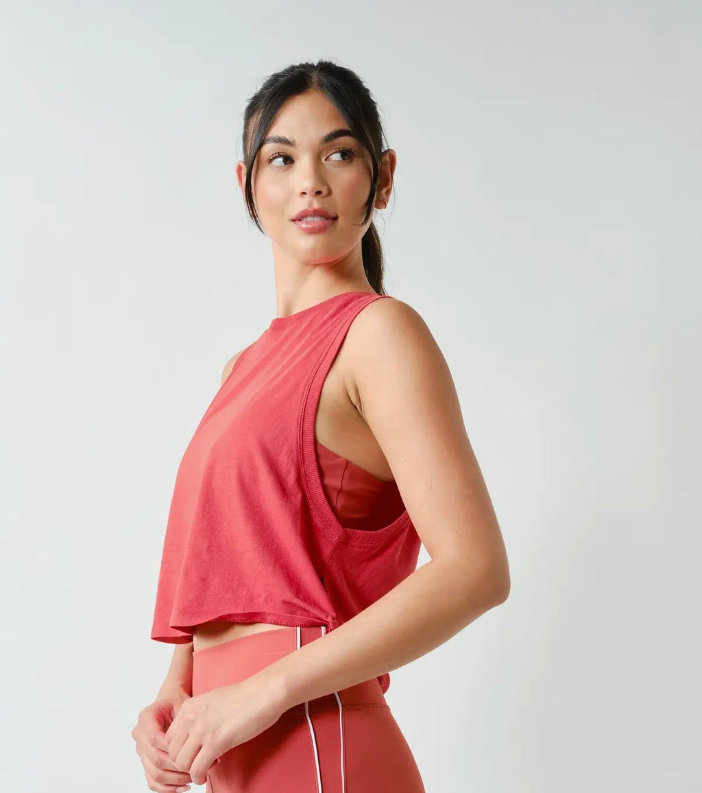 Mono B Cotton Side Knot Tank - No Ma'am Fit