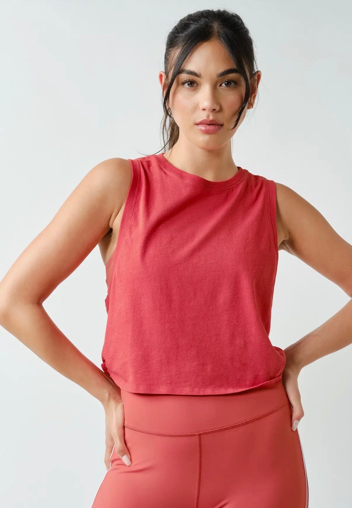 Mono B Cotton Side Knot Tank - No Ma'am Fit