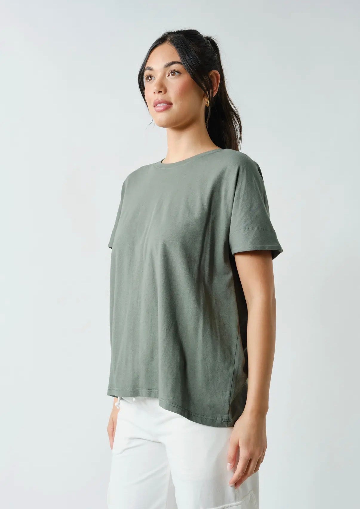 MONO B Shoreline Pima Cotton Slouch Tee - No Ma'am Fit