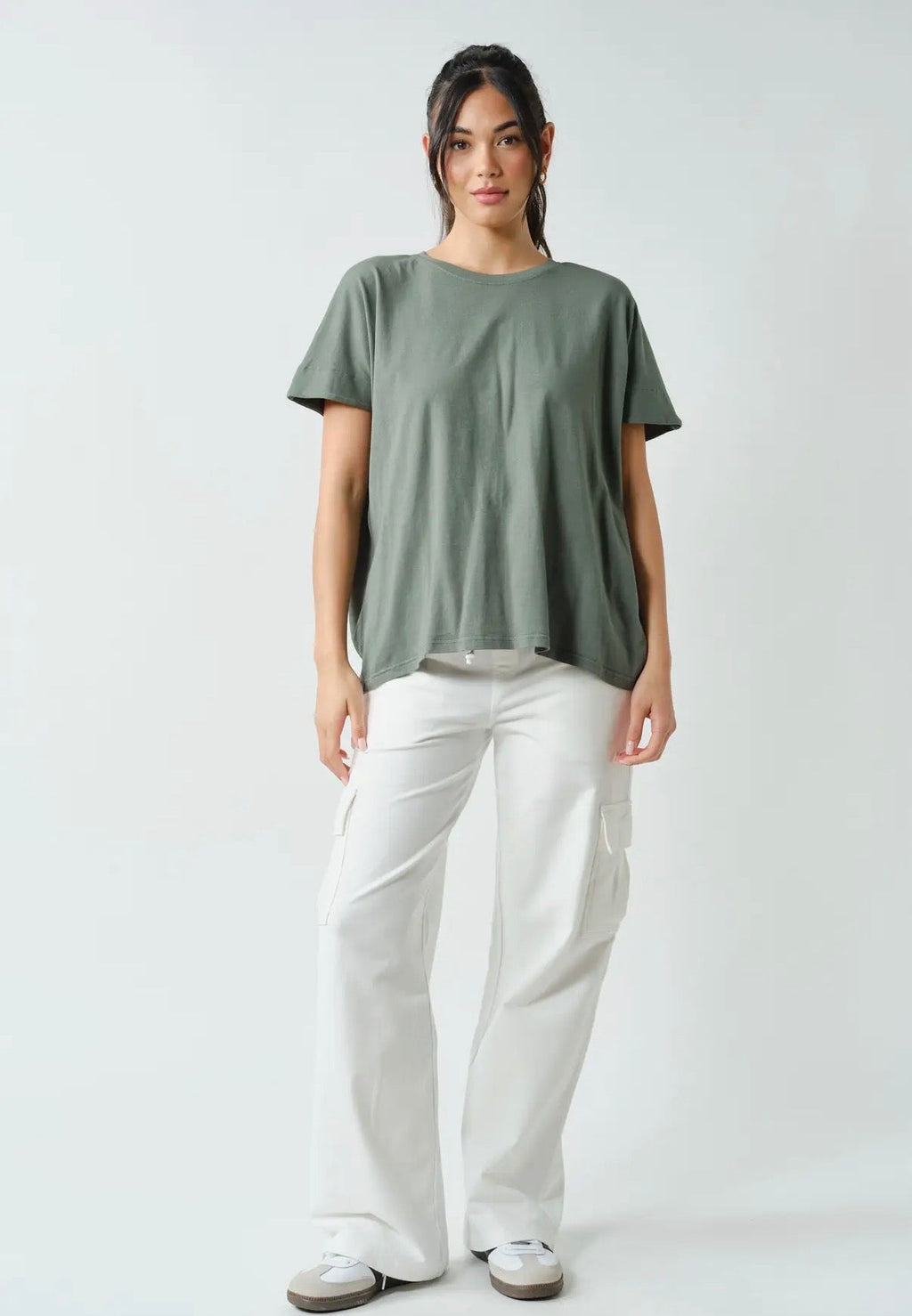 MONO B Shoreline Pima Cotton Slouch Tee - No Ma'am Fit