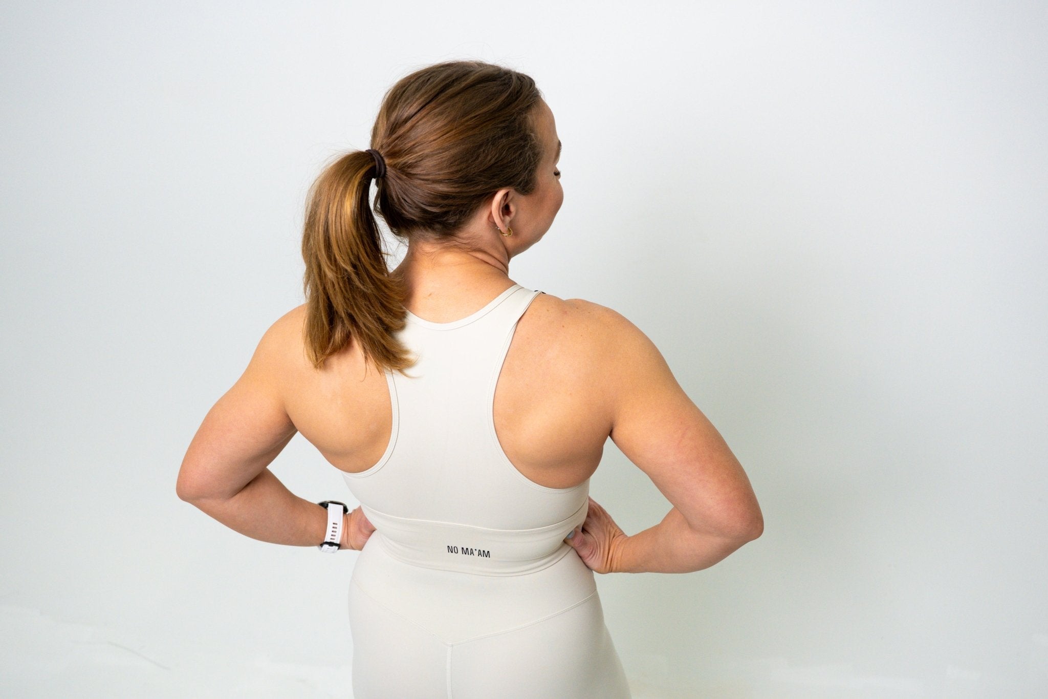 NO MA'AM TWO TONE RACER BACK SPORTS BRA - No Ma'am Fit